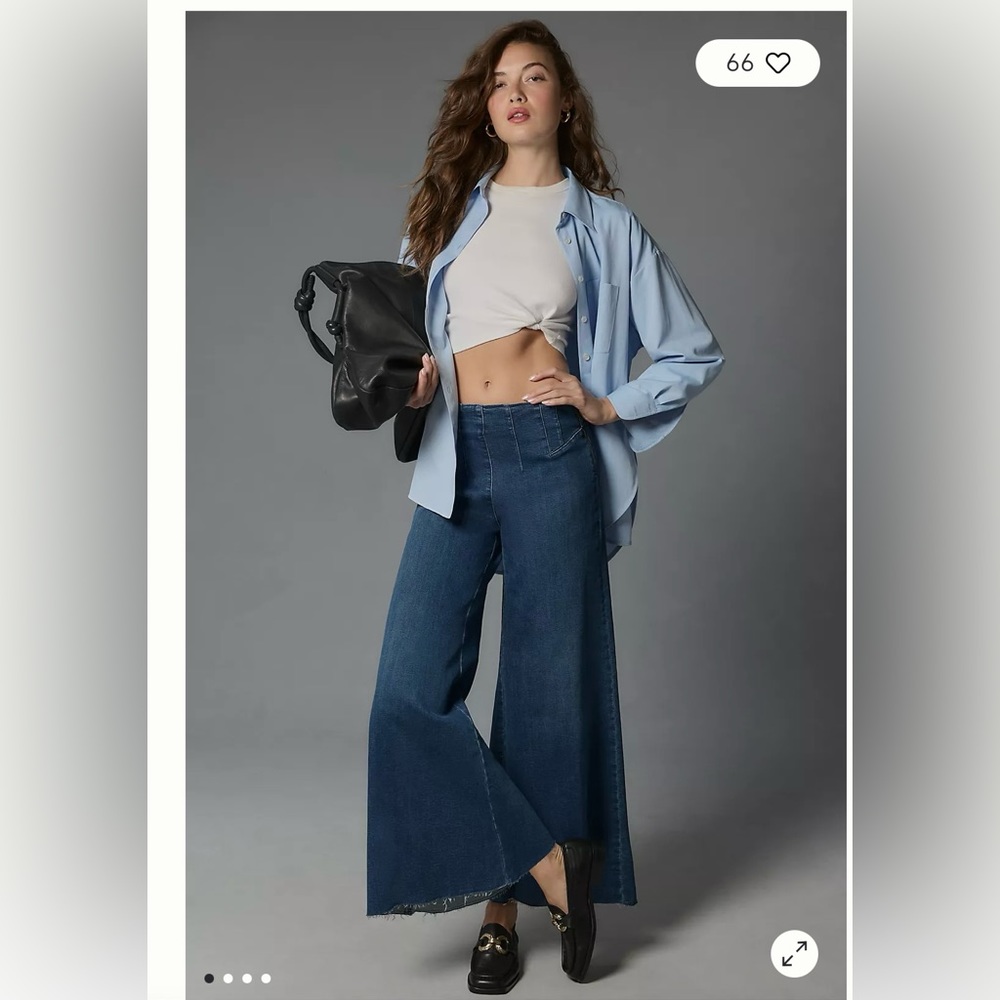 Pilcro A-Line Trapeze High-Rise Wide-Leg Jeans